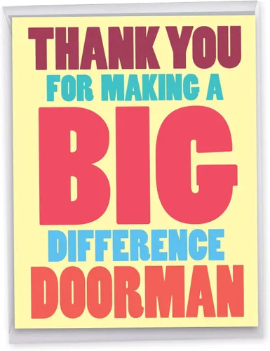 NobleWorks - Tarjeta de felicitación de agradecimiento divertida jumbo de nosotros de 8.5 x 11 pulgadas con sobre (paquete de 1) gran gran