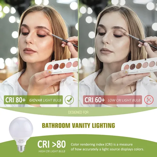 Miniatura 8 de Paquete de 8 bombillas LED para baño, luz nocturna blanca natural de 4000K, luces para espejo de maquillaje no regulables para dormitorio, base