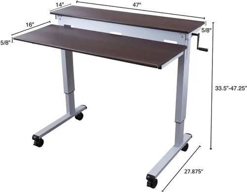 Miniatura 33 de DESK STORE - Escritorio para computadora ajustable para estar sentado o parado