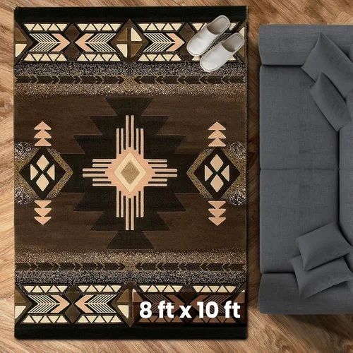 Miniatura 107 de YHSF South West - alfombra estilo nativo americano del suroeste C318 - fácil de limpiar, gruesa, suave, duradera, alfombra inspirada en tribus