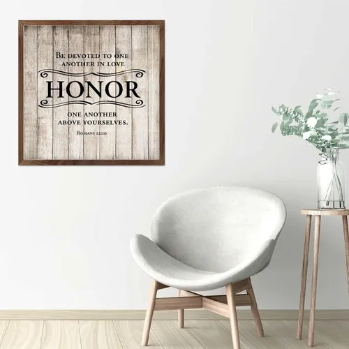 Miniatura 2 de Letrero de madera con marco de 7 x 7 pulgadas, letrero de madera con marco para colgar en la pared con marco de madera con marco para decoración