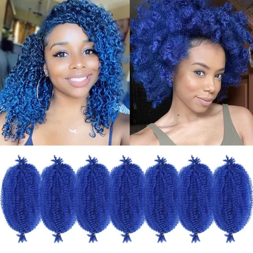 Miniatura 57 de Marley Twist - Cabello trenzado de 16 pulgadas, cabello afro trenzado elástico, paquete de 7 paquetes, cabello rizado rizado ombré, marrón Marrón