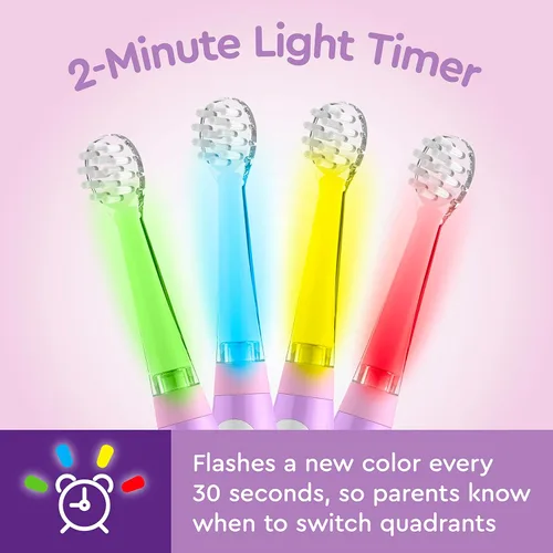 Miniatura 3 de Brusheez Cepillo de dientes sónico para niños pequeños - Cepillo de dientes seguro y suave para edades 1-3 con temporizador de 2 minutos iluminado