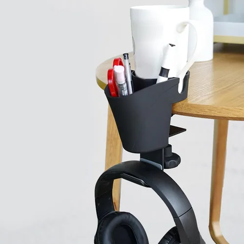 Miniatura 6 de Desk Organizers Clamp On Headphone Hook Cup Holder and Pen Stand Container for Efficient Workspaces Accessory