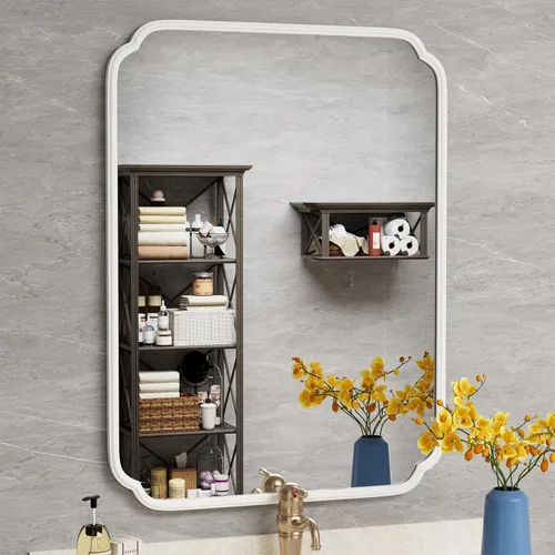 Miniatura 22 de Ferytange - Espejo de puerta dorado de 48"x16", espejo de longitud completa sobre la puerta con marco de metal antióxido, espejo de cuerpo completo