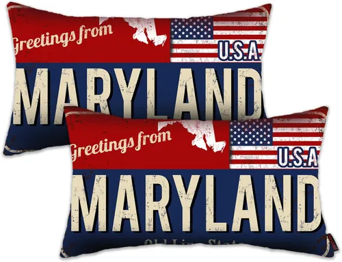 Miniatura 18 de Juego de 2 fundas de almohada de Florida de 12 x 20 pulgadas, decoración de recuerdo de Florida, funda de almohada lumbar con diseño de bandera