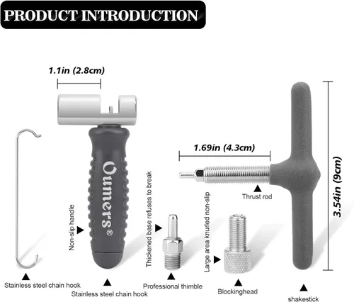 Miniatura 3 de Oumers Herramienta rompedor de bicicleta Chian universal para cadenas de 7, 8, 9, 10, 11 velocidades, quita las cadenas oxidadas fácilmente. Un