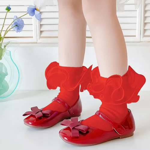 Miniatura 5 de Calcetines con volantes para niñas, calcetines de encaje doble con volantes, calcetines de algodón para concurso de belleza, paquete de 36