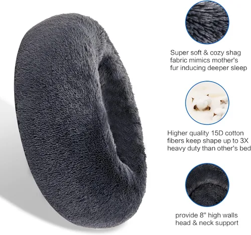 Miniatura 2 de SAVFOX Cama calmante para perros, cama antiansiedad, cama de perro de felpa, para perros pequeños, tamaño mediano, grande y XL, cama suave y cómoda