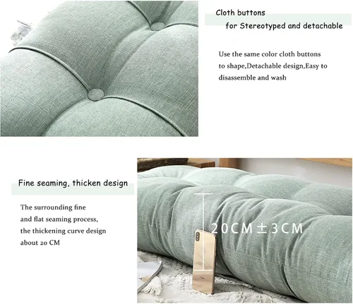 Miniatura 3 de Almohada rectangular grande para cabecero, almohada de apoyo largo para lectura, cojín lumbar perfecto para cama de día y litera, almohada
