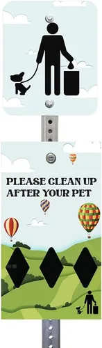 Miniatura 28 de ZERO WASTE USA NUEVA 2026 DISPENSE-ART™ Estación de basura para perros de aluminio con impresión UV de 7 pies - Sin bote de basura - 25% más