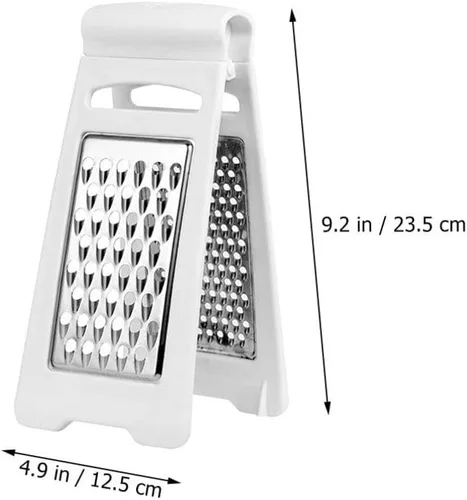 Miniatura 6 de UPKOCH Rallador de queso de mano, rallador de cocina de acero inoxidable con asa, cortador de frutas de doble cara, triturador manual de verduras
