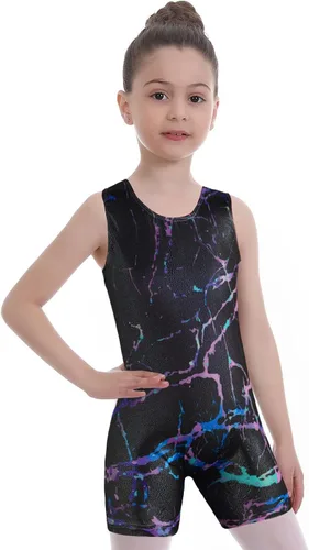 Miniatura 2 de EQSJIU Leotardos de gimnasia para niñas y niños mosaico sirena mariposa estrellas leopardo galaxia teñido anudado cosmos leopardo