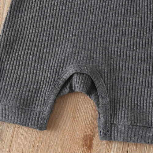 Miniatura 96 de Mameluco unisex de manga corta para bebé recién nacido, con botones, de una pieza, ropa de color sólido