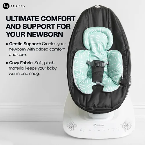 Miniatura 4 de 4moms Inserto para bebé RockaRoo y MamaRoo, lavable a máquina, tela de malla fresca, diseño reversible, menta