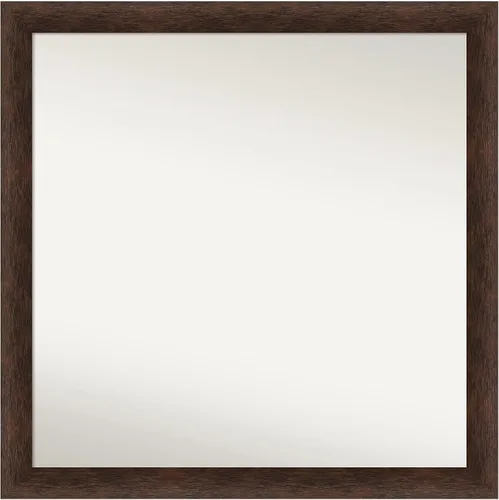 Miniatura 96 de Amanti Art Espejo de pared personalizado no biselado (24 x 27 pulgadas), marco estrecho de nogal chipre - varios tamaños personalizados - Espejo