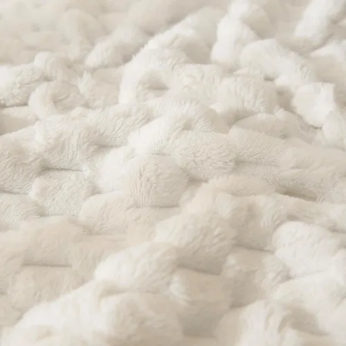 Miniatura 3 de HOMRITAR Manta de franela de forro polar mullida para bebé, jacquard 3D, manta de cama de felpa suave y cálida para decoración del hogar, manta