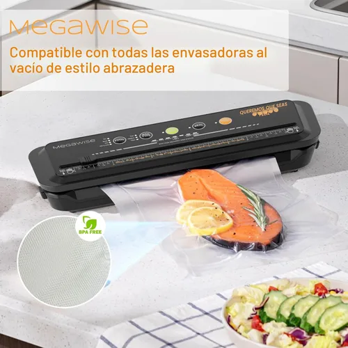 Miniatura 2 de Bolsas de sellado al vacío MEGAWISE (20,3 cm x 30,5 cm - 110 piezas) para la conservación de frescura de alimentos, bolsas de almacenamiento al