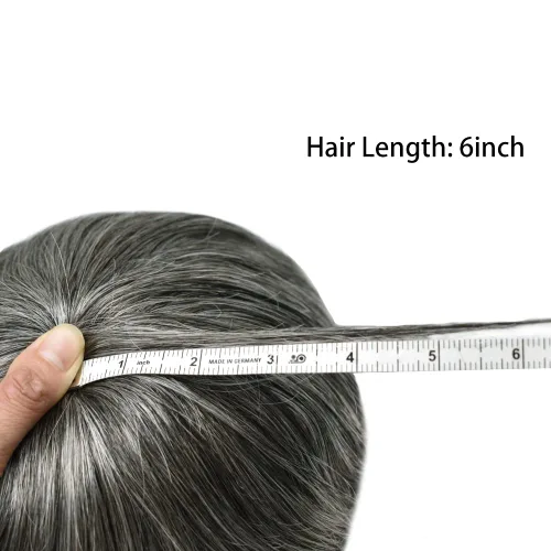 Miniatura 6 de Tupé de piel fina para hombres, pieza de pelo de 0.005 in inyectada de piel de poliéster para hombres, tupé 100% europeo, unidades de cabello humano