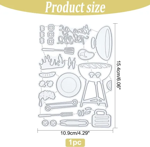 Miniatura 2 de GLOBLELAND Herramientas para asar a la parrilla, troqueles de corte para hacer tarjetas, troqueles de corte de barbacoa de primavera para bricolaje
