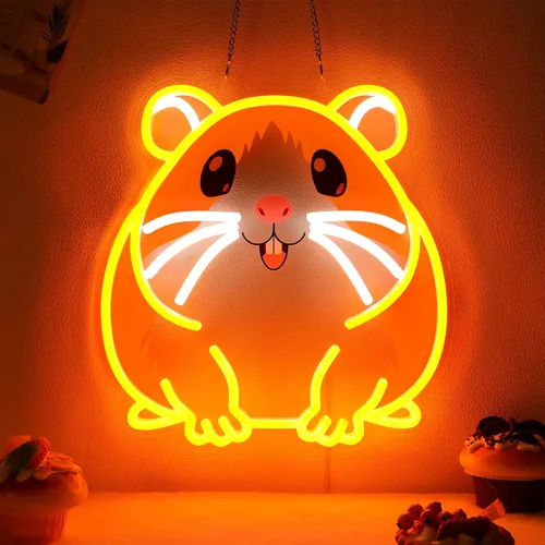 Miniatura 12 de CoolGift Mart Letrero de neón de lobo, luz LED regulable, decoración de pared de animales, regalo de Navidad, regalos de cumpleaños para niños