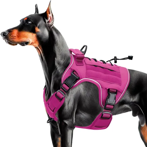 Miniatura 24 de Arnés táctico para perros grandes, chaleco reflectante ajustable sin tirones con sistema Molle, control de grado militar K9 para entrenamiento