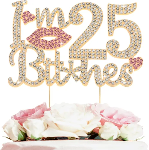 Miniatura 11 de ¡Soy el topper de pastel de cumpleaños número 15 divertido en oro y rosa con strass - ¡Feliz cumpleaños número 15, saludos a los quince años!