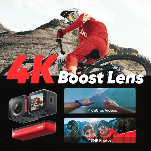 Miniatura 4 de Insta360 ONE RS Twin Edition – Cámara de acción impermeable 4K 60fps y cámara 360 de 5.7K con lentes intercambiables, estabilización, foto de 48MP