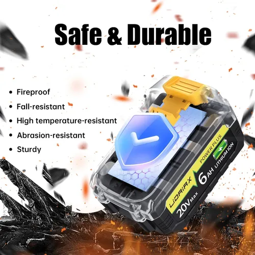 Miniatura 6 de Paquete de 1 batería de repuesto de iones de litio de capacidad 100% verdadera de 6.0 Ah para batería Dewalt 20V Max, celda de alta potencia