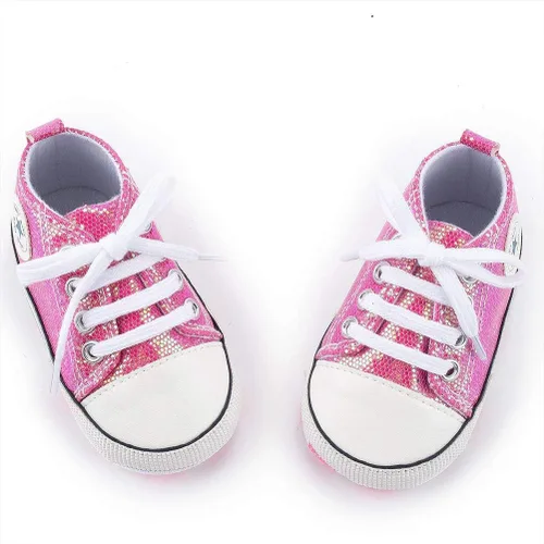 Miniatura 65 de Zapatos deportivos de lona de lona para bebés y niñas, suela antideslizante suave, suela antideslizante