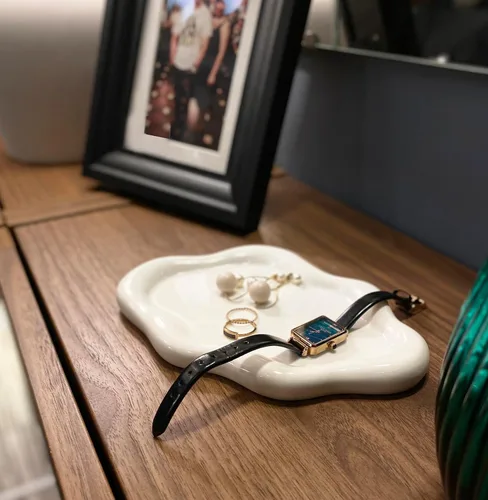 Miniatura 6 de Bandeja de Cerámica para Joyas, Soporte para Plato de Anillos, Plato para Perfume y Baratija, Tazón para Llaves, Cosas Lindas para la Habitación