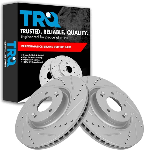 Miniatura 417 de TRQ Juego de rotores de freno de rendimiento trasero con revestimiento G premium compatible con Mazda 6 2014-2021