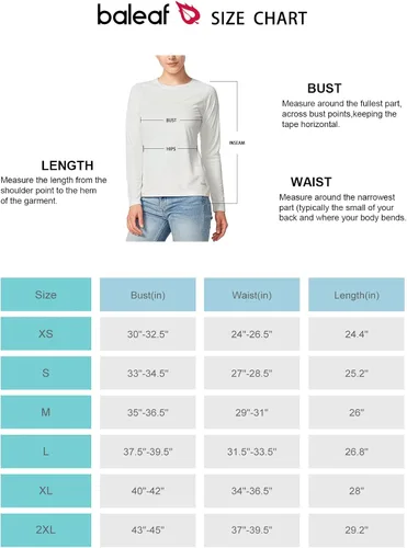 Miniatura 6 de BALEAF camisa de manga larga para mujer, con protección solar FPU 50+, de secado rápido, para practicar senderismo o pescar