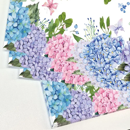 Miniatura 3 de Manteles individuales desechables de papel, paquete de 50 manteles individuales de hortensias de 16 x 11 pulgadas, manteles individuales florales