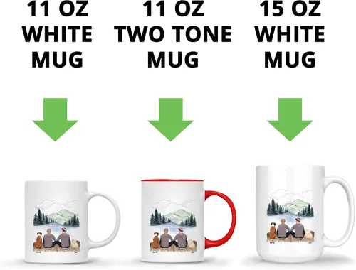 Miniatura 4 de Taza Personalizada de Gossby para Perros - La vida es mejor con perros (2 hombres - 2 perros) - Taza de perro personalizable para papás de perros
