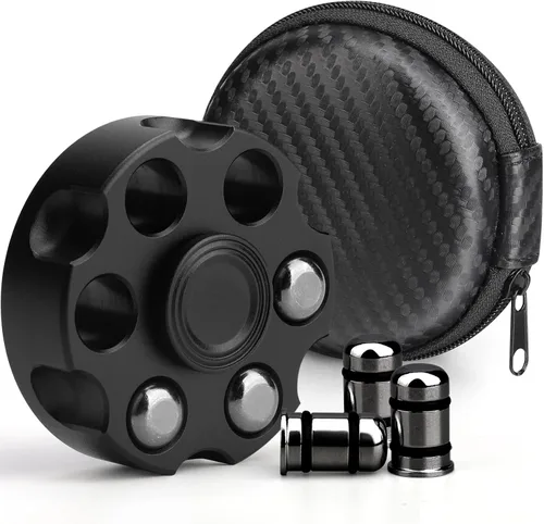 Juguete Fidget Spinner para Adultos y Niños, Spinner de Mano y Dedo de Aleación Negra Genial, Alivio del Estrés Anti Ansiedad Fidget Cube Fidget