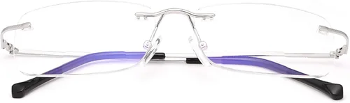 Miniatura 7 de 2 pares de anteojos de lectura bifocales transparentes sin montura con bloqueo de luz azul, lectores para hombres y mujeres, anteojos muy cerca