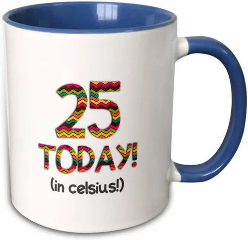 Miniatura 10 de 3dRose 25 Hoy... en celsius - Divertido 77 cumpleaños. 25C es 77 in fahFahrenheit - Tazas (mug_184955_4)