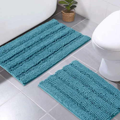 Miniatura 21 de NICETOWN Tapete negro para baño, antideslizante, suave, absorbente de agua, tapete de bajo perfil para entrada, tapete para vestíbulo, puerta