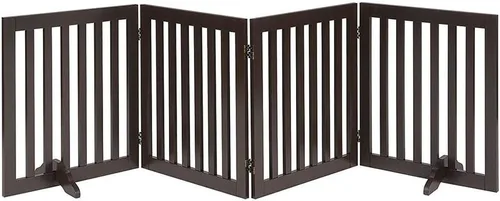 Miniatura 42 de unipaws Puerta para mascotas de pie libre de 24 pulgadas de alto para perros y gatos, puertas de madera para puerta, escaleras, valla plegable