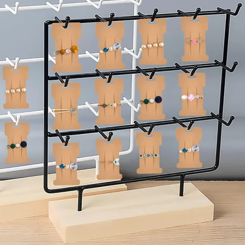 Miniatura 7 de 300 tarjetas de exhibición de pinzas para el cabello, pasadores para el cabello, soporte de exhibición de joyas, cartón de papel rectangular