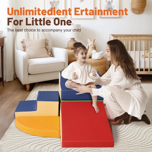 Miniatura 6 de TODIBY Juguetes de Escalada de Cuero PU Suave de 6 Piezas para Niños Pequeños, Bloques de Escalada de Espuma para Bebés para Niños Pequeños