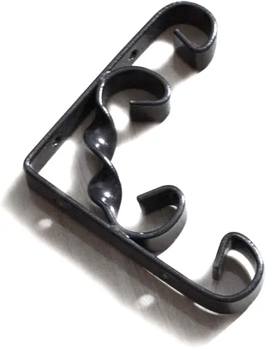 Miniatura 4 de Soportes de estante triangulares de hierro forjado montados en la pared, soportes flotantes rústicos con gancho de flores, para estantería, estante