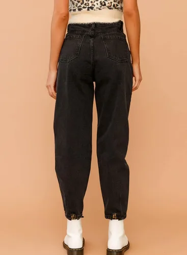 Miniatura 5 de EVALESS Pantalones de mezclilla holgados de cintura alta para mujer, casuales, holgados, recortados, pantalones de mezclilla Y2K