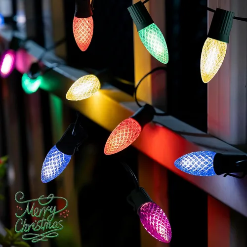 Miniatura 9 de GAGALIFE Luces de Camino de Navidad C9 de 29 Pies para Exteriores - 25 Luces LED con 25 Estacas de Marcador para Sendero, Luces Navideñas C9