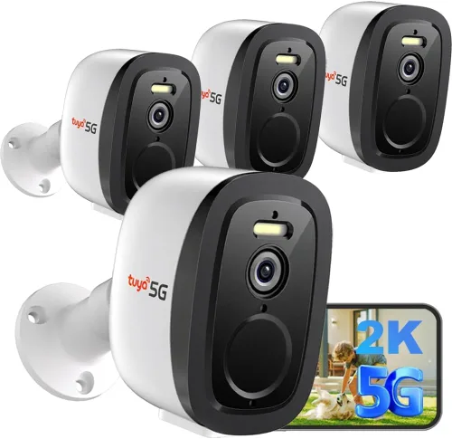 Miniatura 9 de Cámaras de seguridad 2K inalámbricas para exteriores con WiFi 2.4G/5G, cámaras Tuya alimentadas por batería para seguridad del hogar, detección