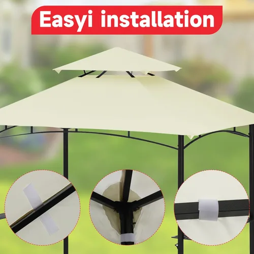Miniatura 5 de Grill Gazebo Replacement Canopy Top Only - 5' x 8' Outdoor BBQ Gazebo Canopy Roof, Waterproof Double Tiered Shelter Cover Fit for Model L-GG001PST-F
