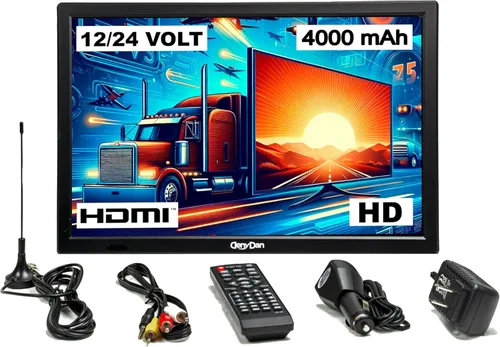 TV de viaje de 16 pulgadas: tu mejor concentrador de entretenimiento portátil para automóvil, RV, camión y cocina, pantalla Full HD, entradas