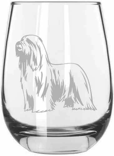 Miniatura 26 de Sakhalin Husky Dog - Copa de vino grabada personalizada de 15.25 onzas sin tallo