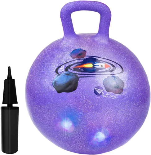 Miniatura 12 de Flybar - Bola saltarina para niños, pelota inflable con asa para jugar en interiores y exteriores, incluye bomba, juguete de pelota saltarina